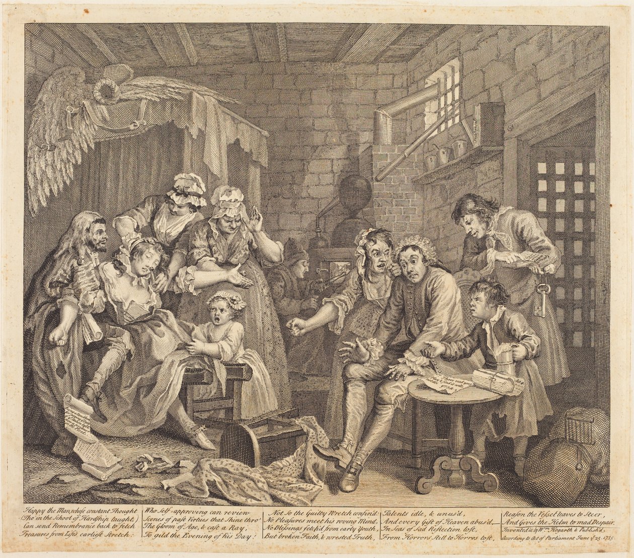 En rumlares karriär: plansch 7 av William Hogarth