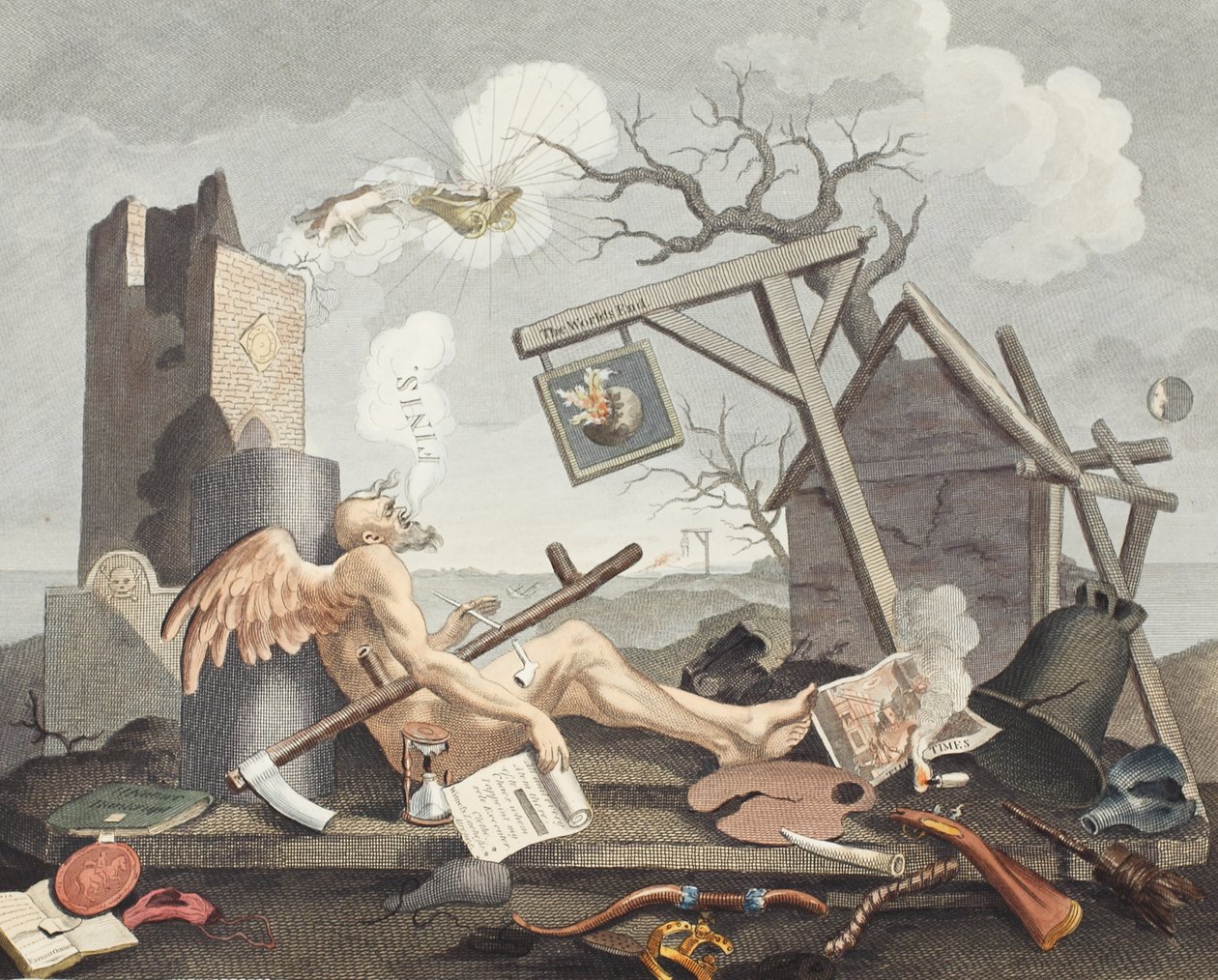 Bathos, Manner of Sinking, i sublima målningar inskrivna till återförsäljarna i mörka bilder, illustration från 