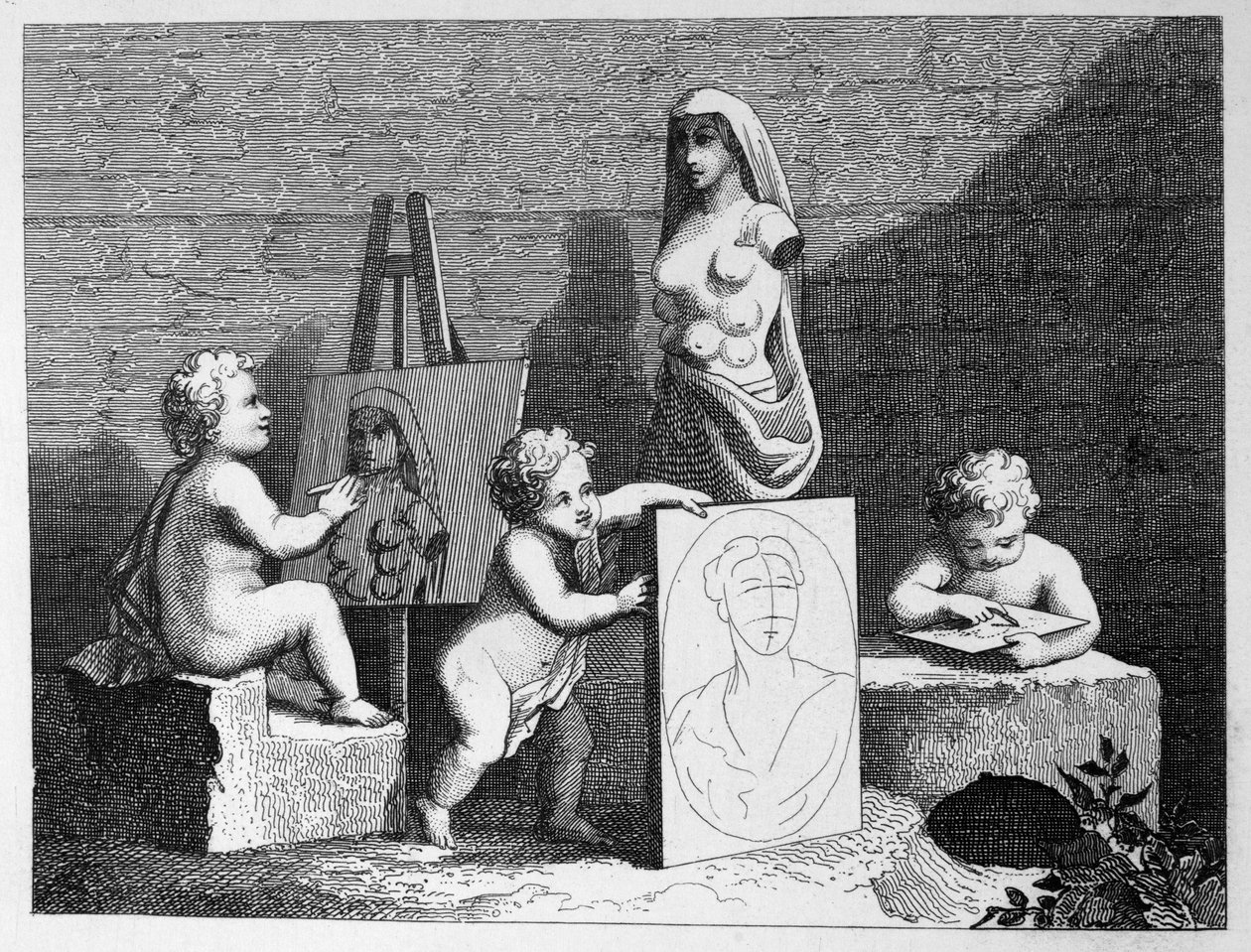 Pojkar som kikar på naturen av William Hogarth