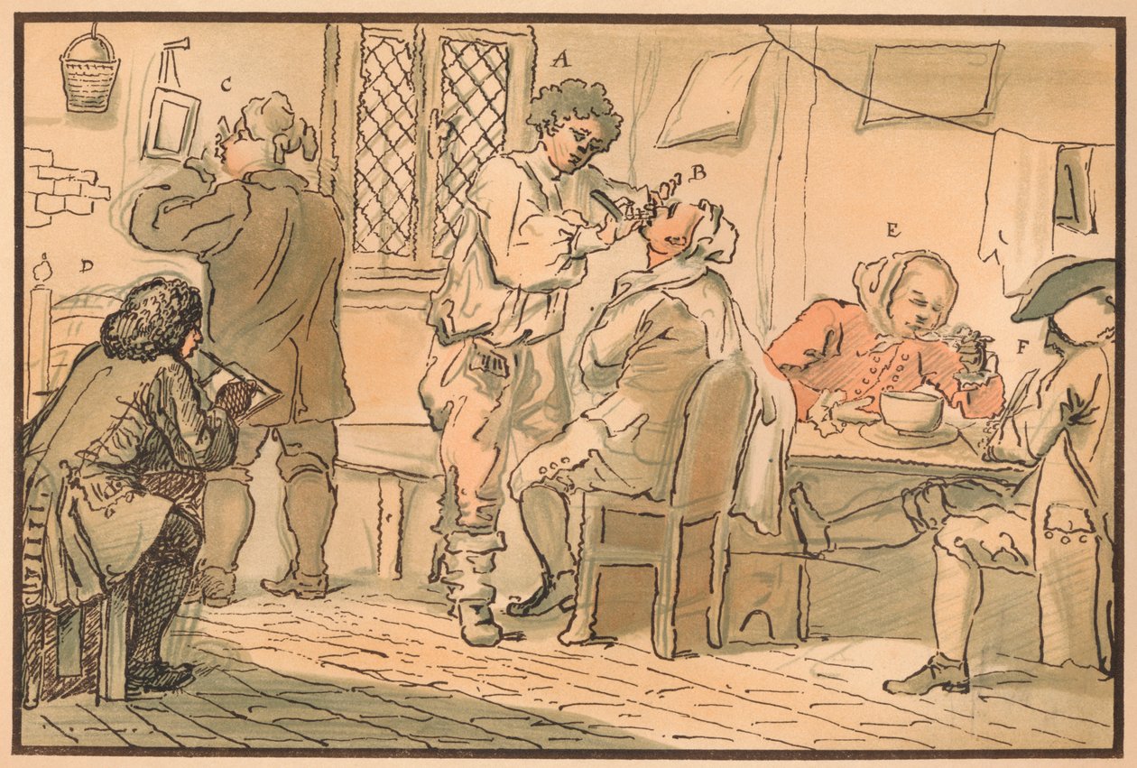 Frukostscen från The Five Days Peregrination, 1732 av William Hogarth
