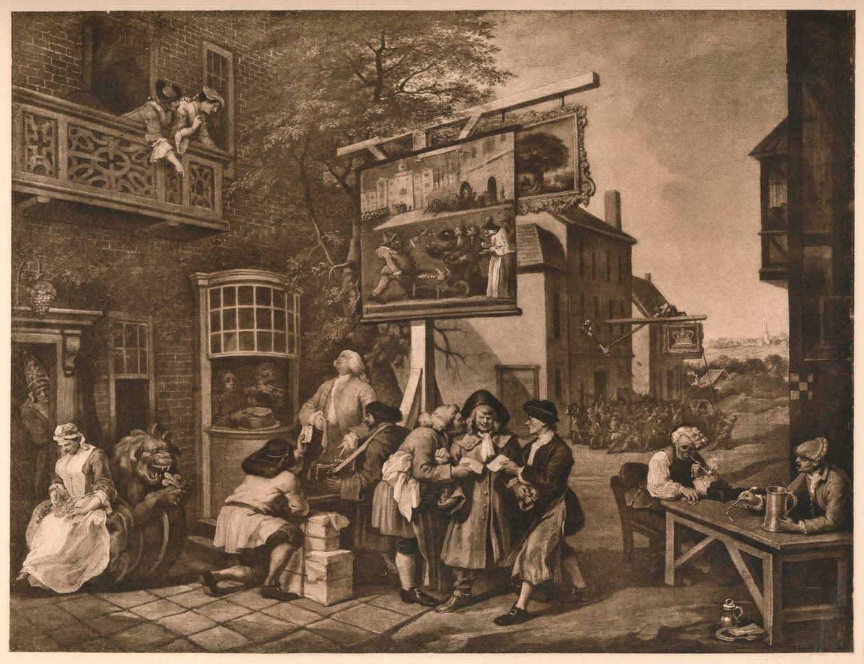 Canvassing for Votes, tavla II från The Humors of an Election, 1757 av William Hogarth