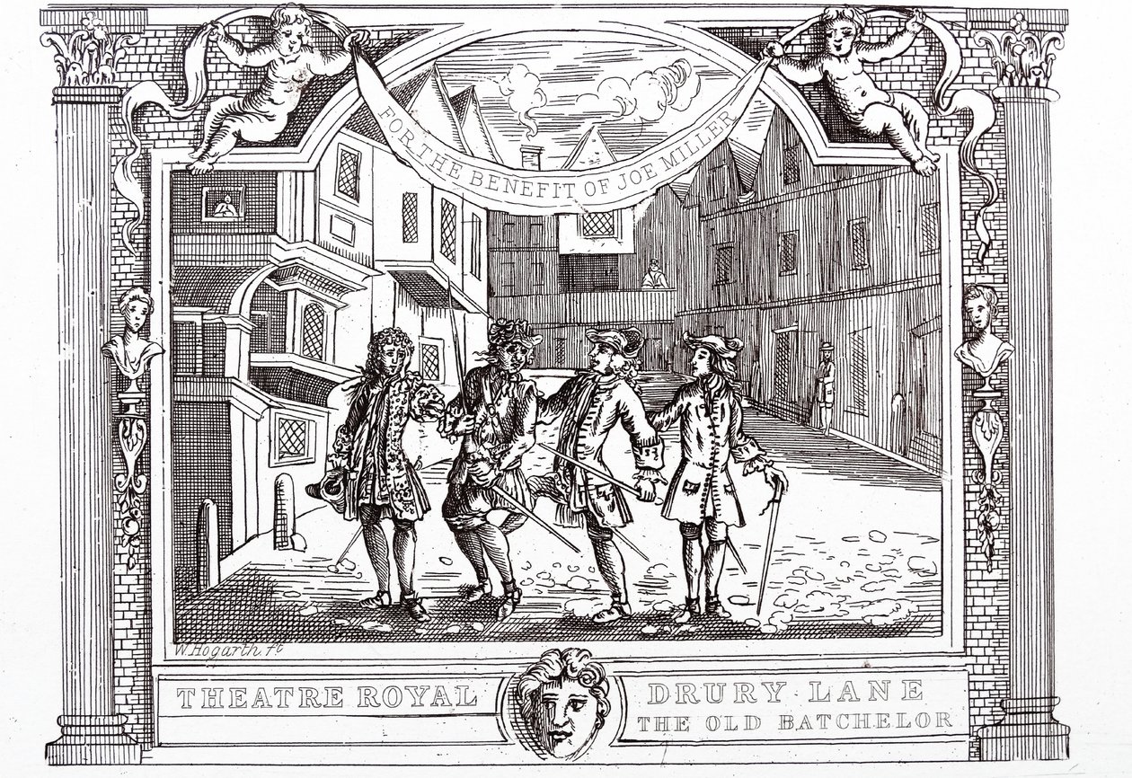 Komedi med skendoktorn till förmån för farsens författare av William Hogarth