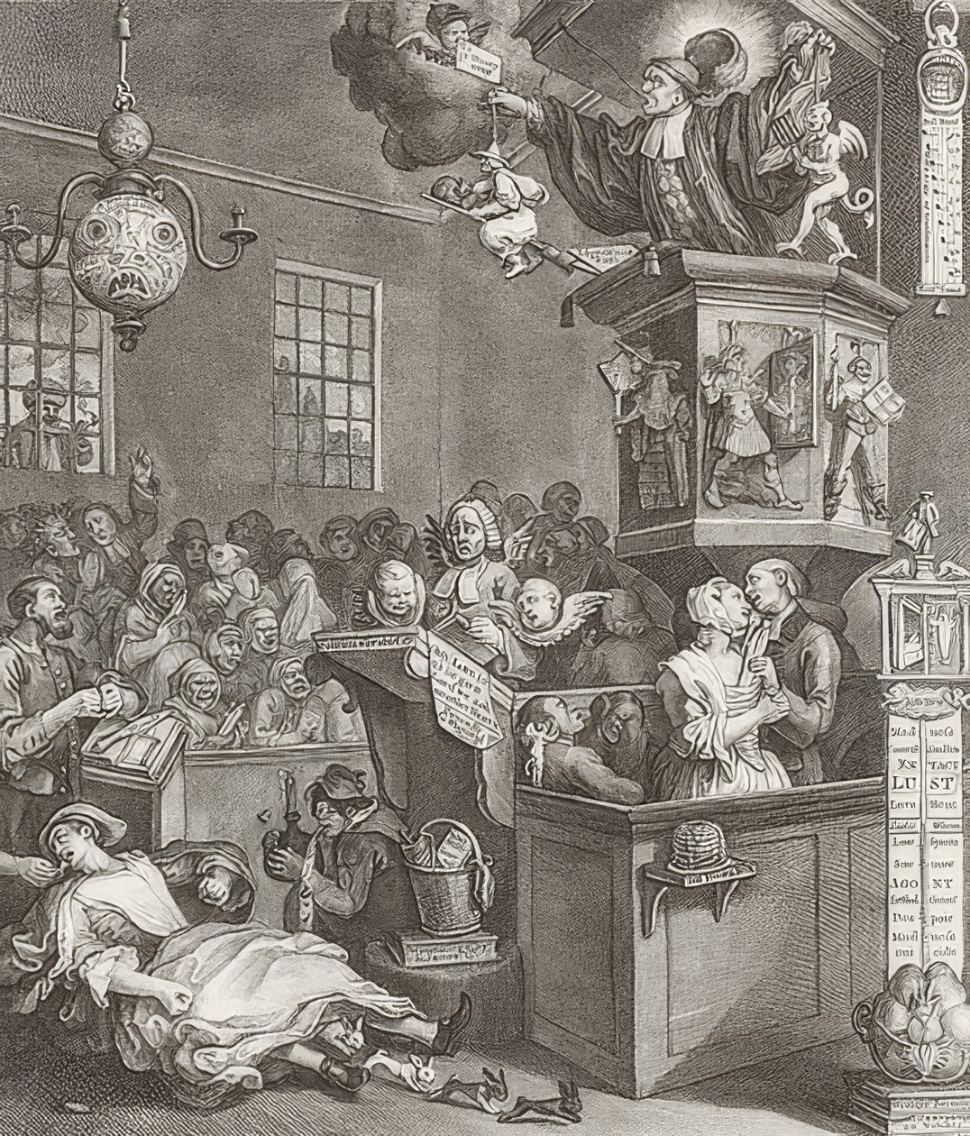 Godtrohet, vidskepelse och fanatism. 1762 1762 av William Hogarth