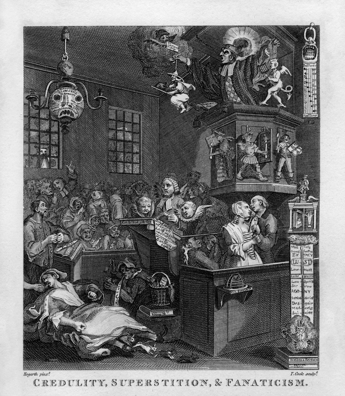 Godtrohet, vidskepelse och fanatism av William Hogarth av William Hogarth