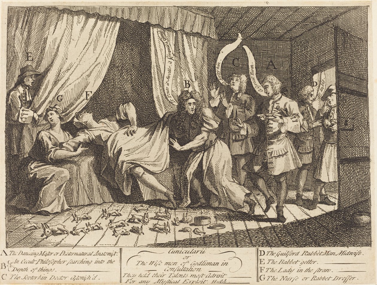 Cunicularii, eller The Wise Men of Godliman in Consulting av William Hogarth