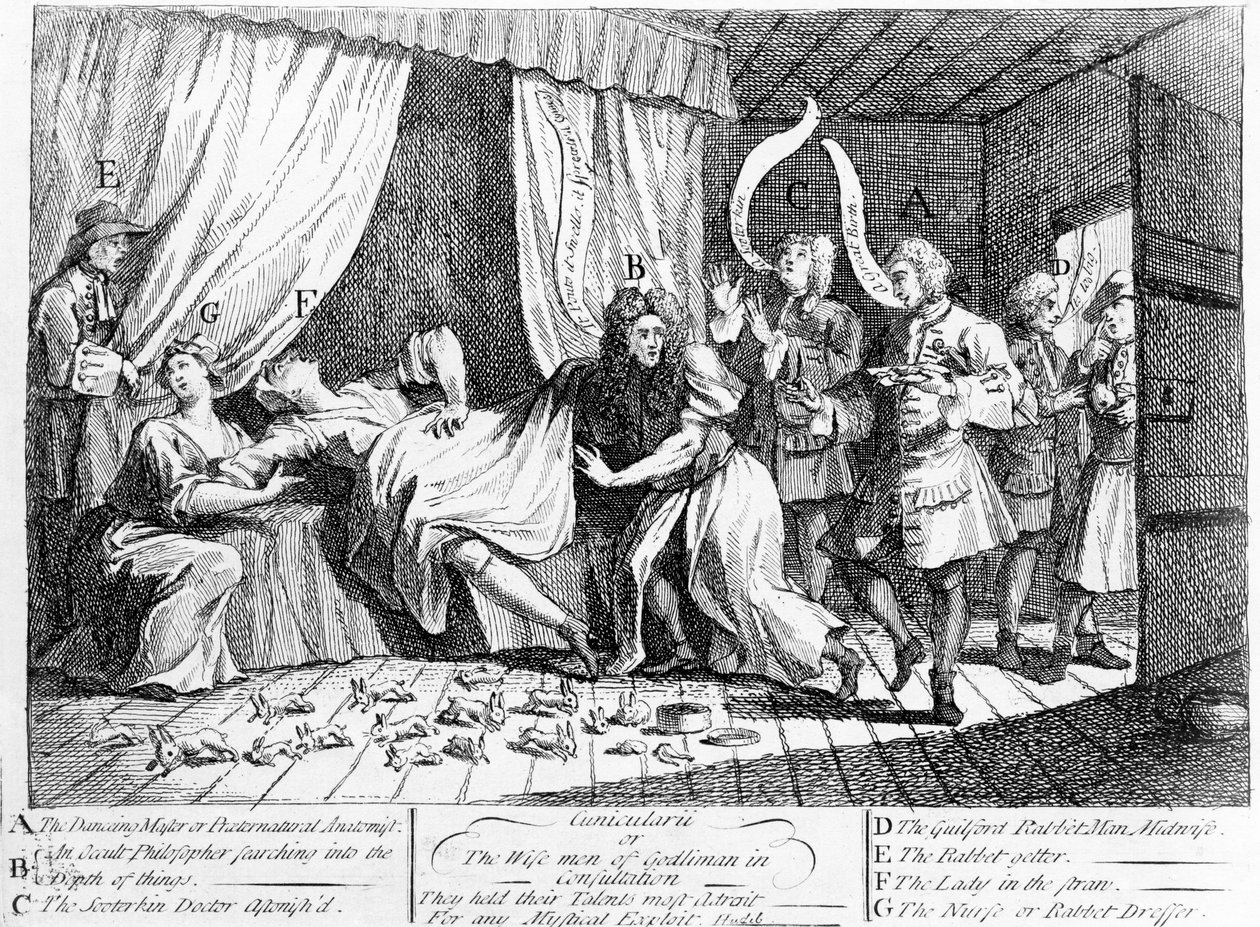 Cunicularii eller de vise männen från Godliman i samråd, 1726 av William Hogarth