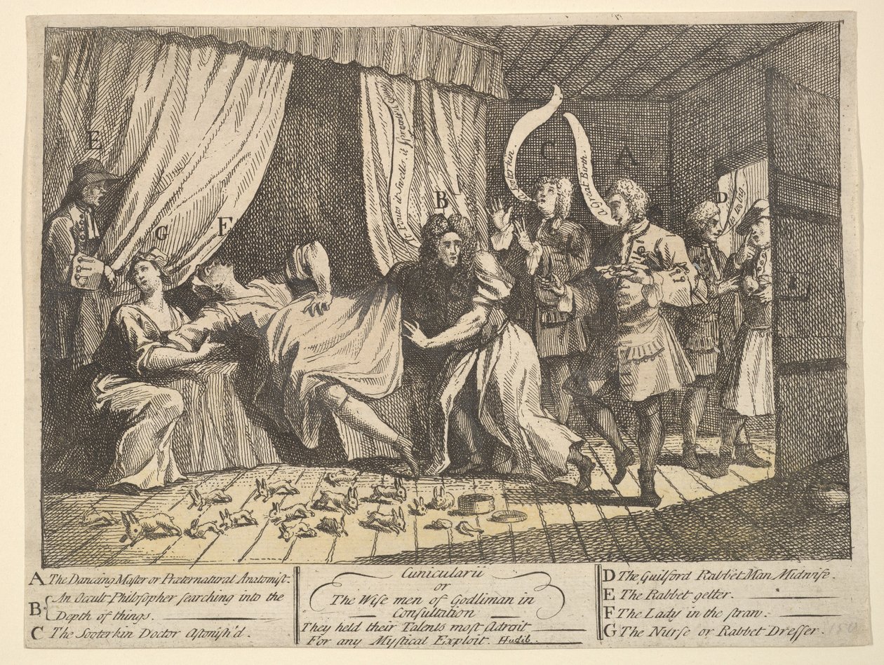 Cunicularii, eller de vise männen från Godlimon i samråd, december 1726. av William Hogarth