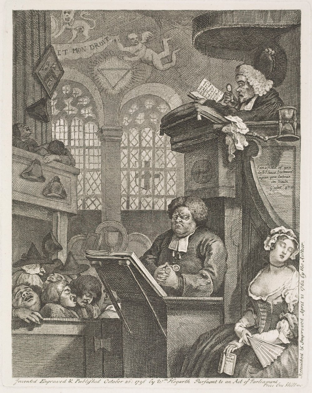 De sovande kyrkobesökarna av William Hogarth