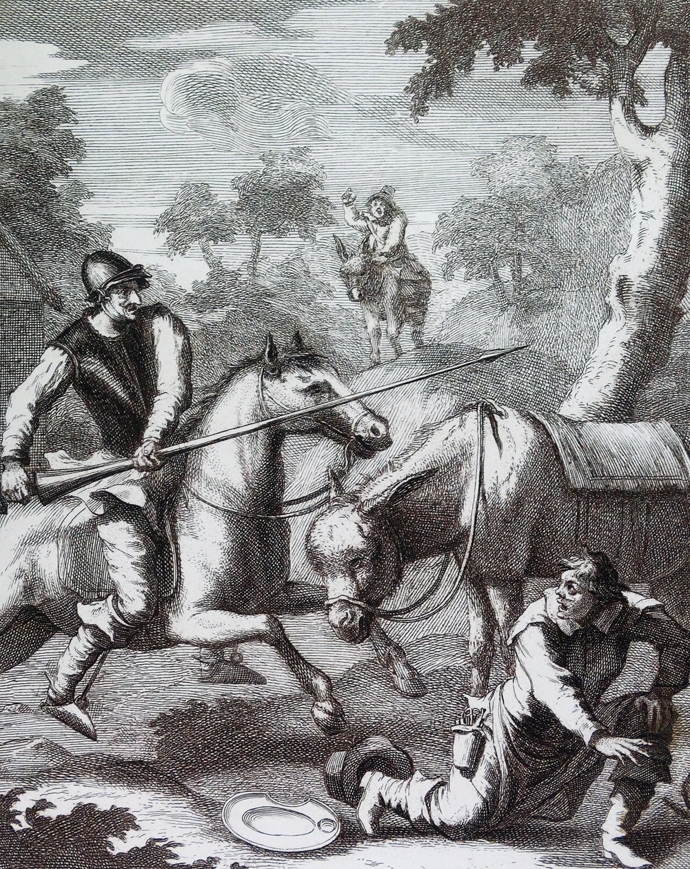 Don Quijote griper frisörens bason för Mambrinos hjälm