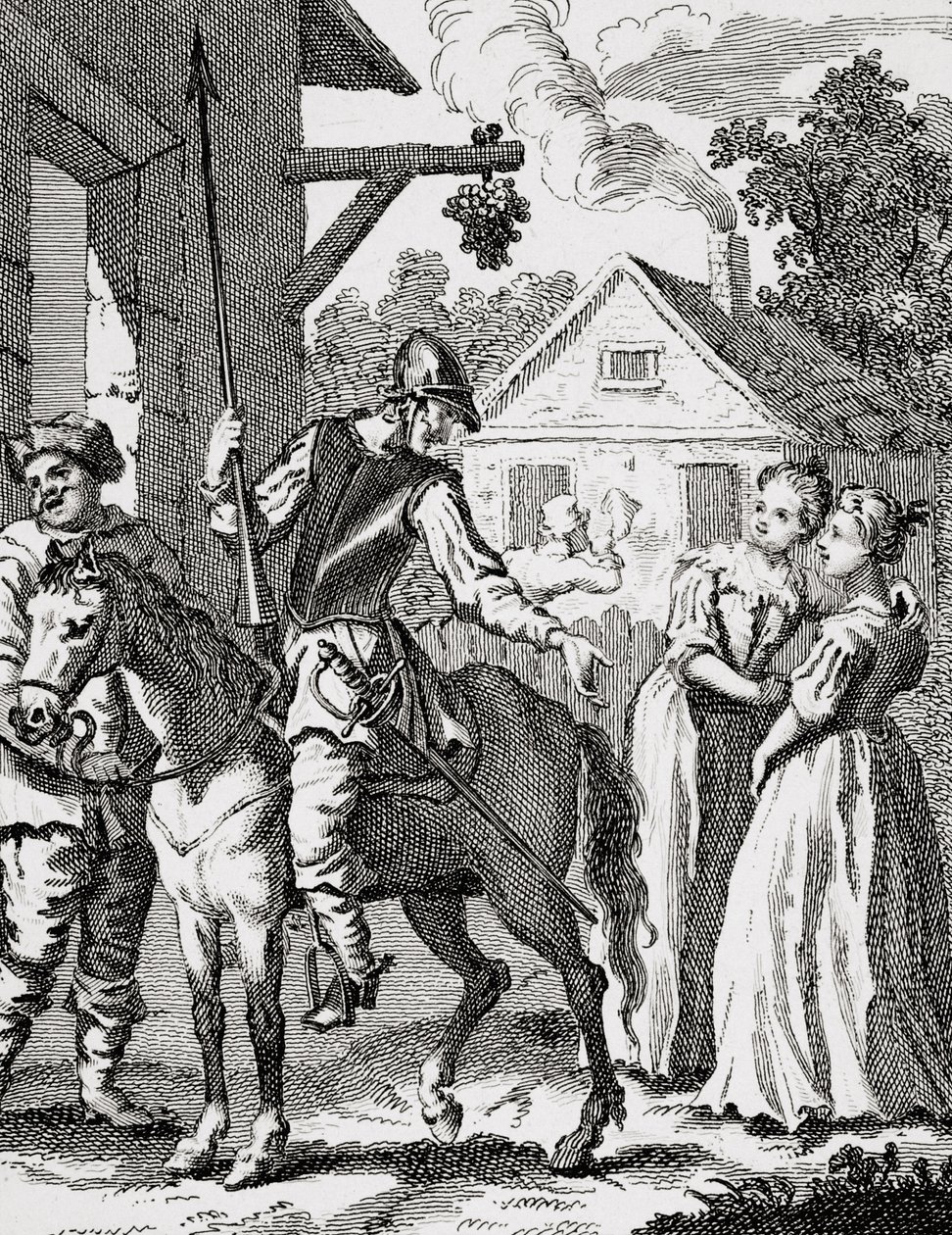 Don Quijote och Sancho Panza på ett värdshus, publicerad 1798 av William Hogarth