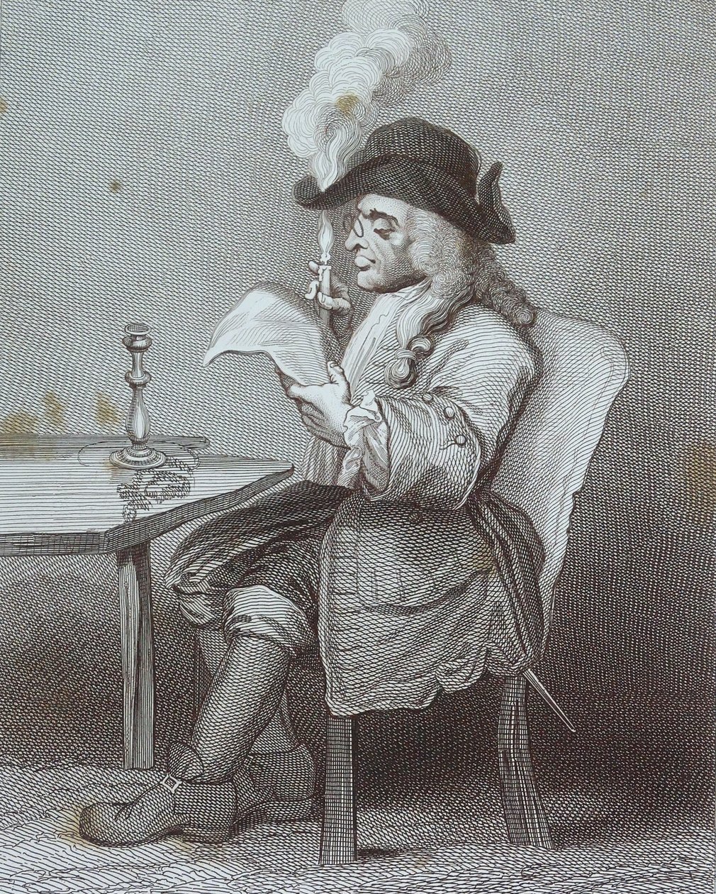 Gravyr med titeln "The Politician" av William Hogarth av William Hogarth