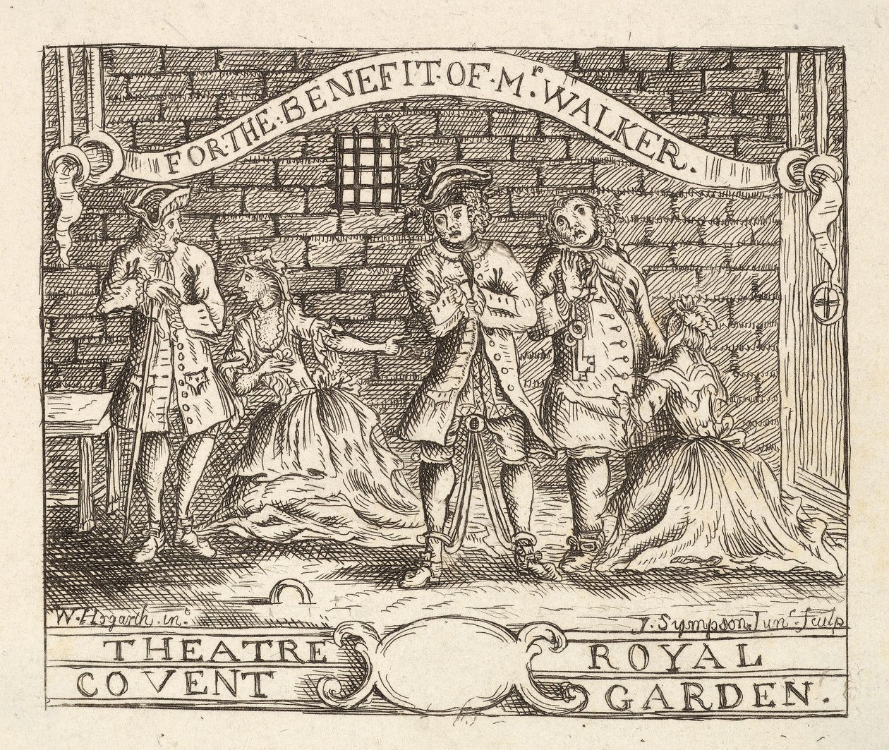 Till förmån för Mr Walker, Theatre Royal, Covent Garden, pub. 1822 av William Hogarth