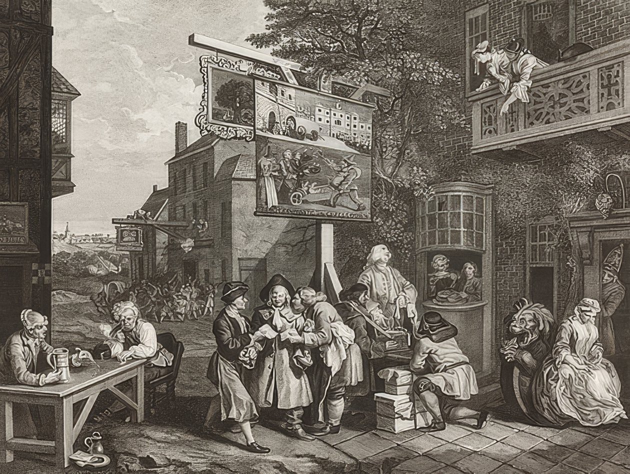 Fyra utskrifter av ett val / De allmänna valen. Blad 2: Sök efter röster. 1757 av William Hogarth