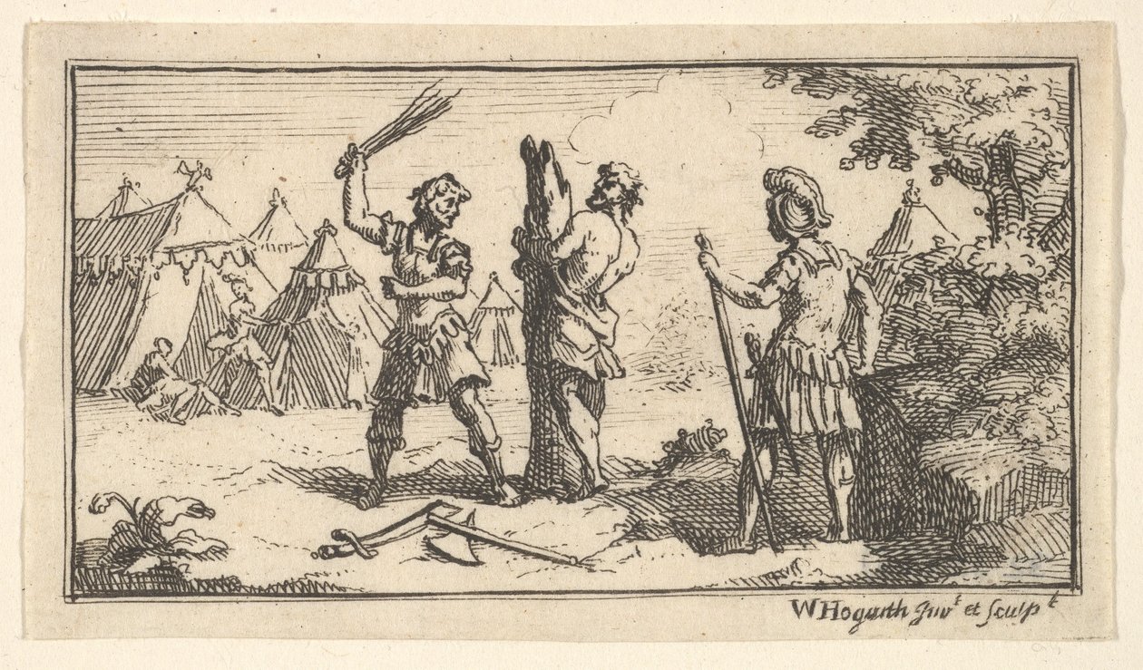 Fustigatio John Beaver, romerska militära straff, 1725, efter 1725. av William Hogarth