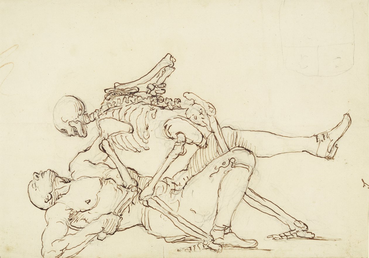 George Taylors epitafium, ca 1750 (penna och bläck över grafit på papper) av William Hogarth