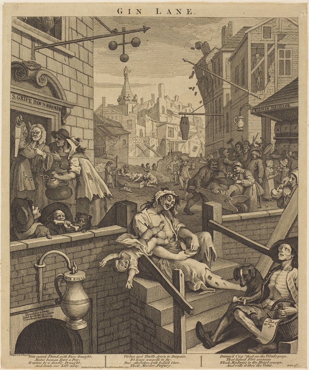 Gin Lane av William Hogarth