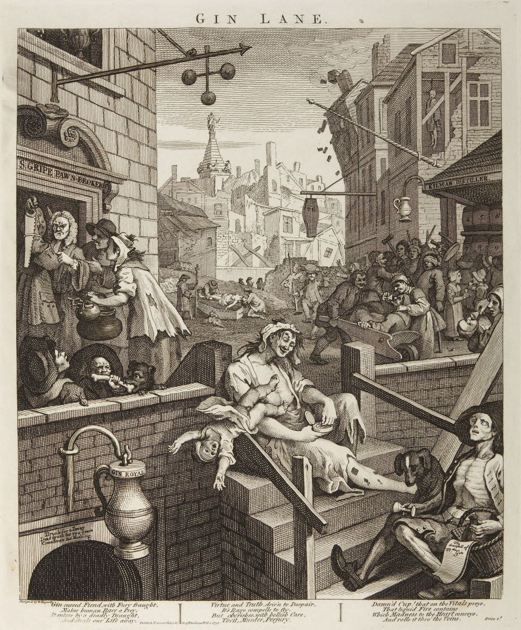 Gin Lane av William Hogarth