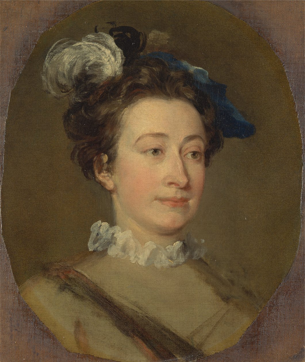 Flicka i en plymerad hatt av William Hogarth