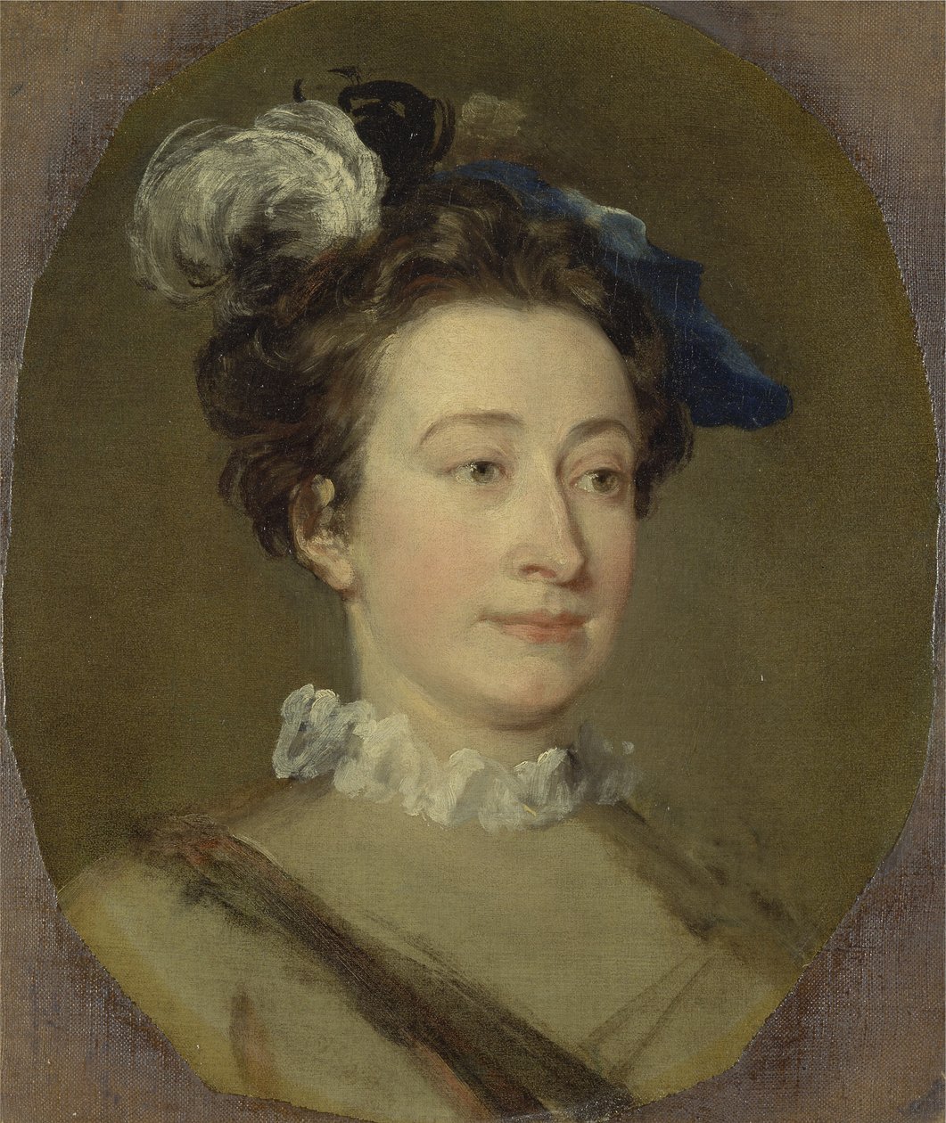 Girl in a Plumed Hat, c.1740 (olja på duk) av William Hogarth