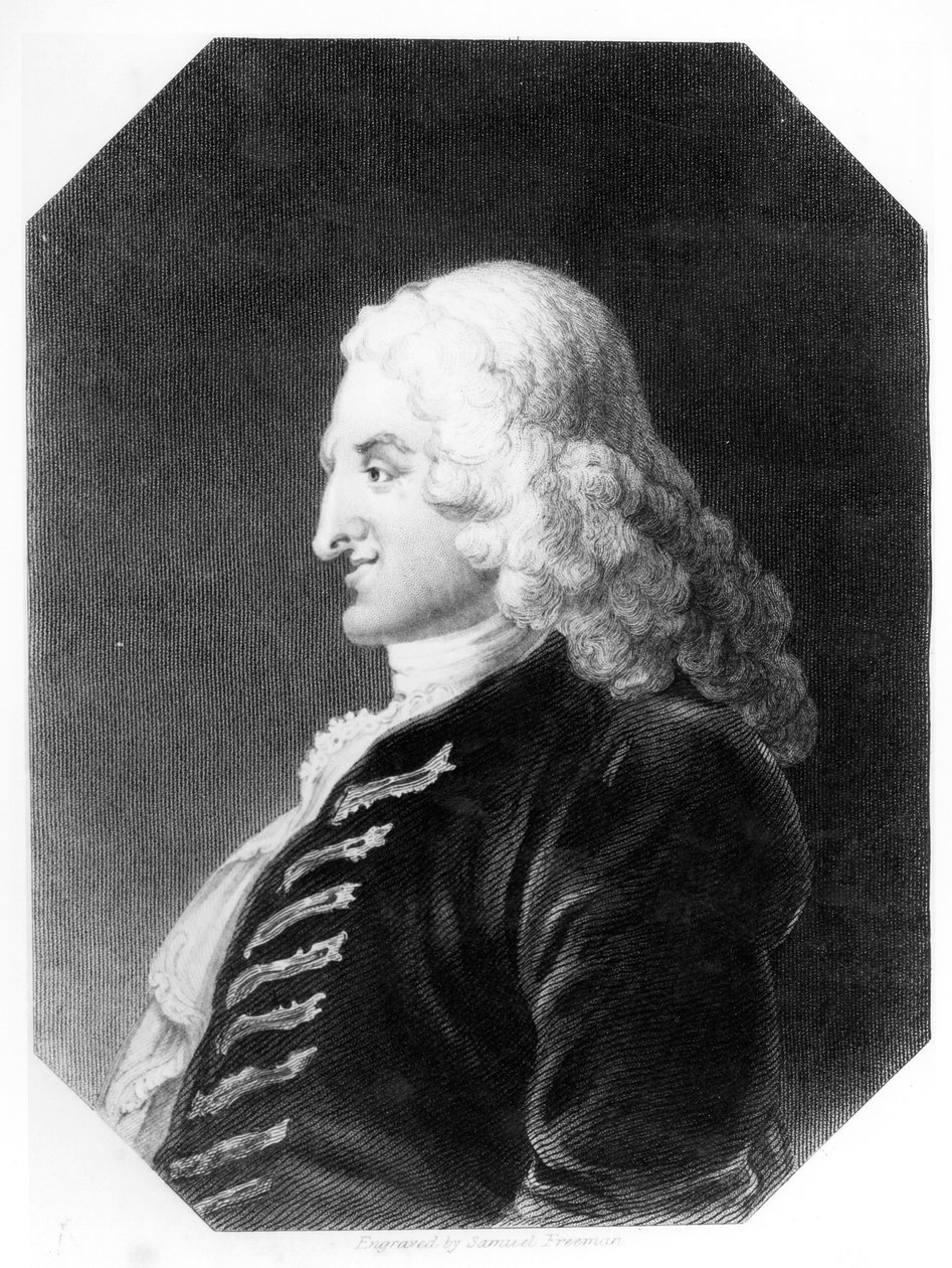 Henry Fielding (1707-54) graverad av Samuel Freeman (1773-1857) av William Hogarth