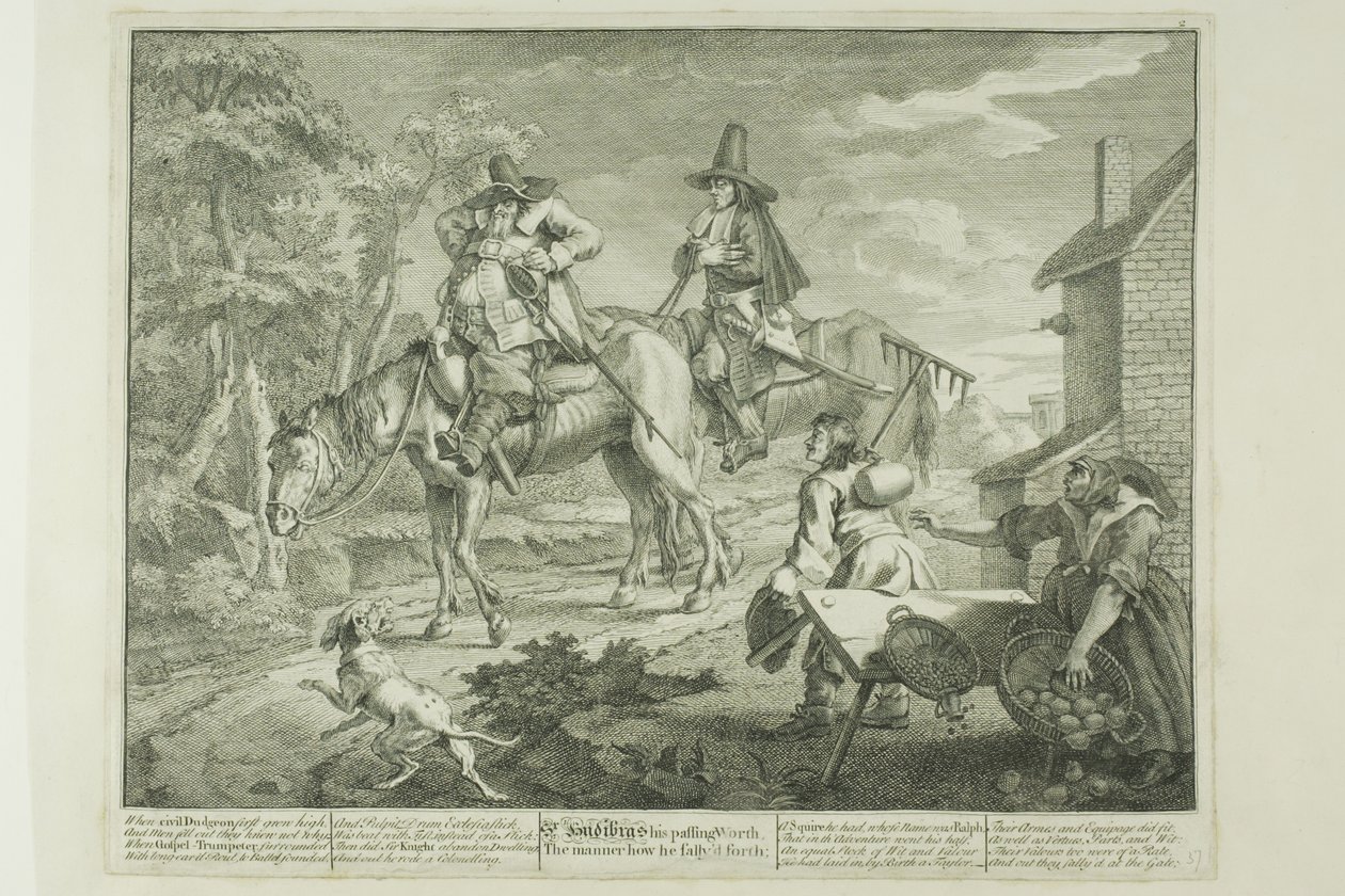 Hudibras Sallying Forth, platta två från Hudibras av William Hogarth