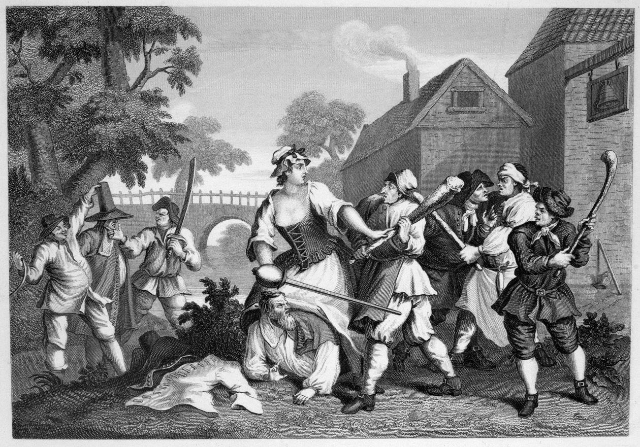 Hudibras Riddaren underkastar sig Trulla av William Hogarth