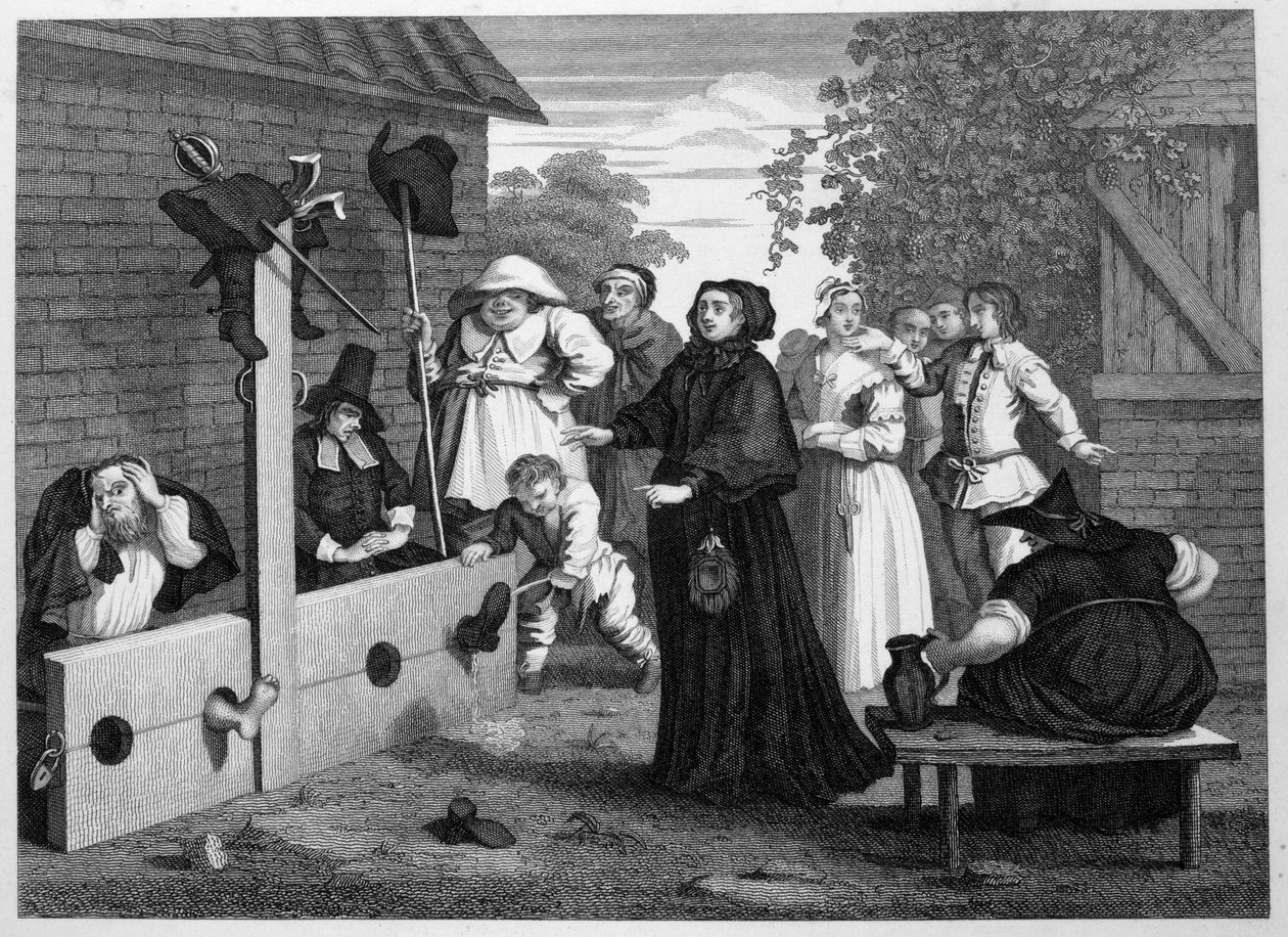 Hudibras och Ralpho i aktierna av William Hogarth