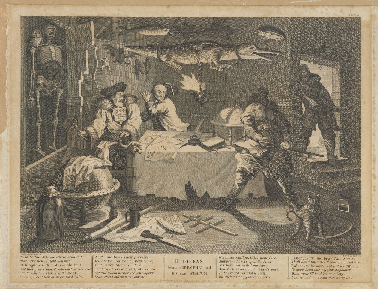 Hudibras slår Sidrophel och hans man Wacum av William Hogarth
