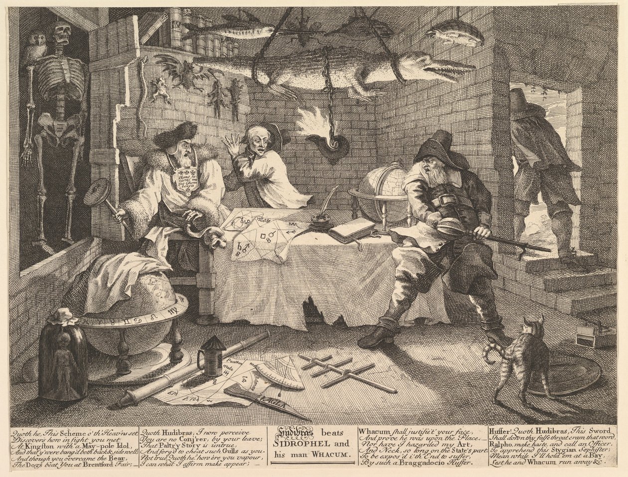 Hudibras slår Sidrophel och hans man Whacum Twelve Large Illustrations for Sa..., februari 1725-26. av William Hogarth