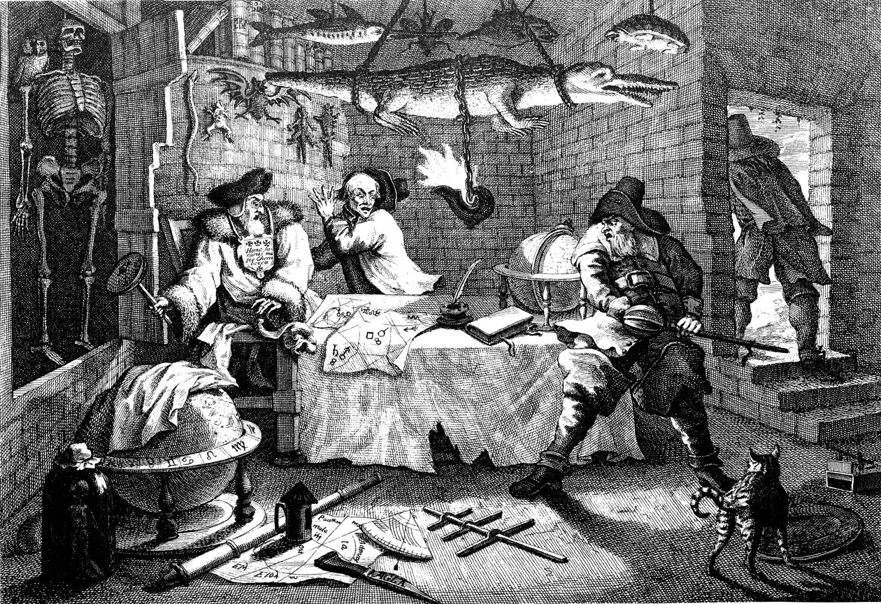 Illustration från dikten Hudibras, av Samuel Butler, 1726. av William Hogarth