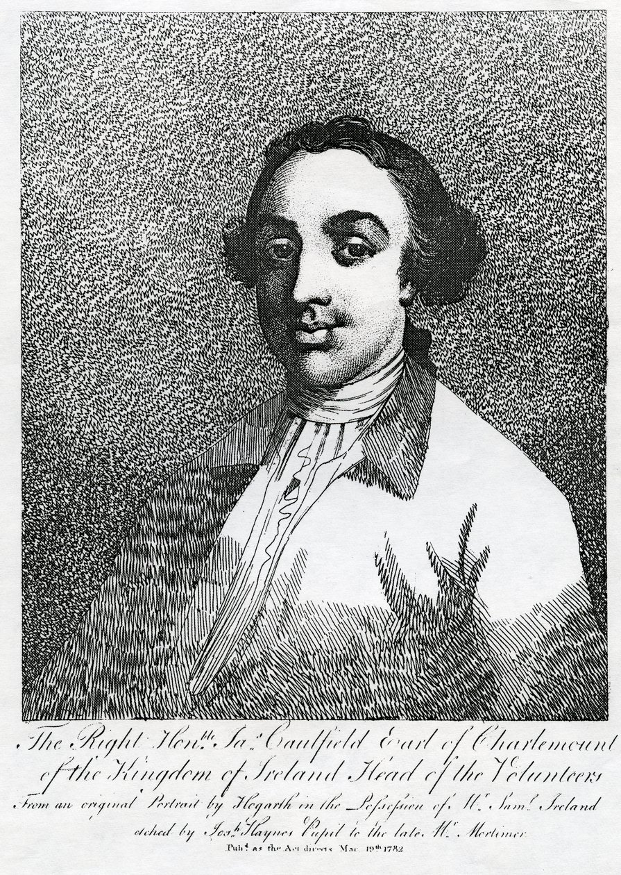 James Caulfield, 1:e earl av Charlemont, graverad av Joseph Haynes, 1782 av William Hogarth