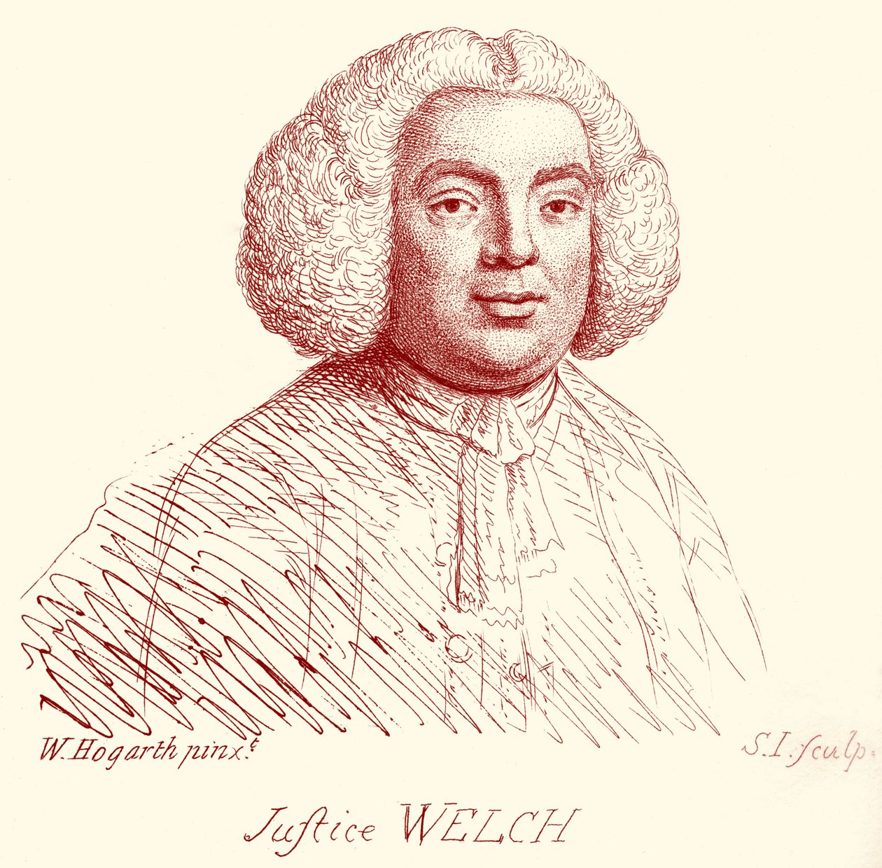Justice Welch - porträtt av William Hogarth av William Hogarth