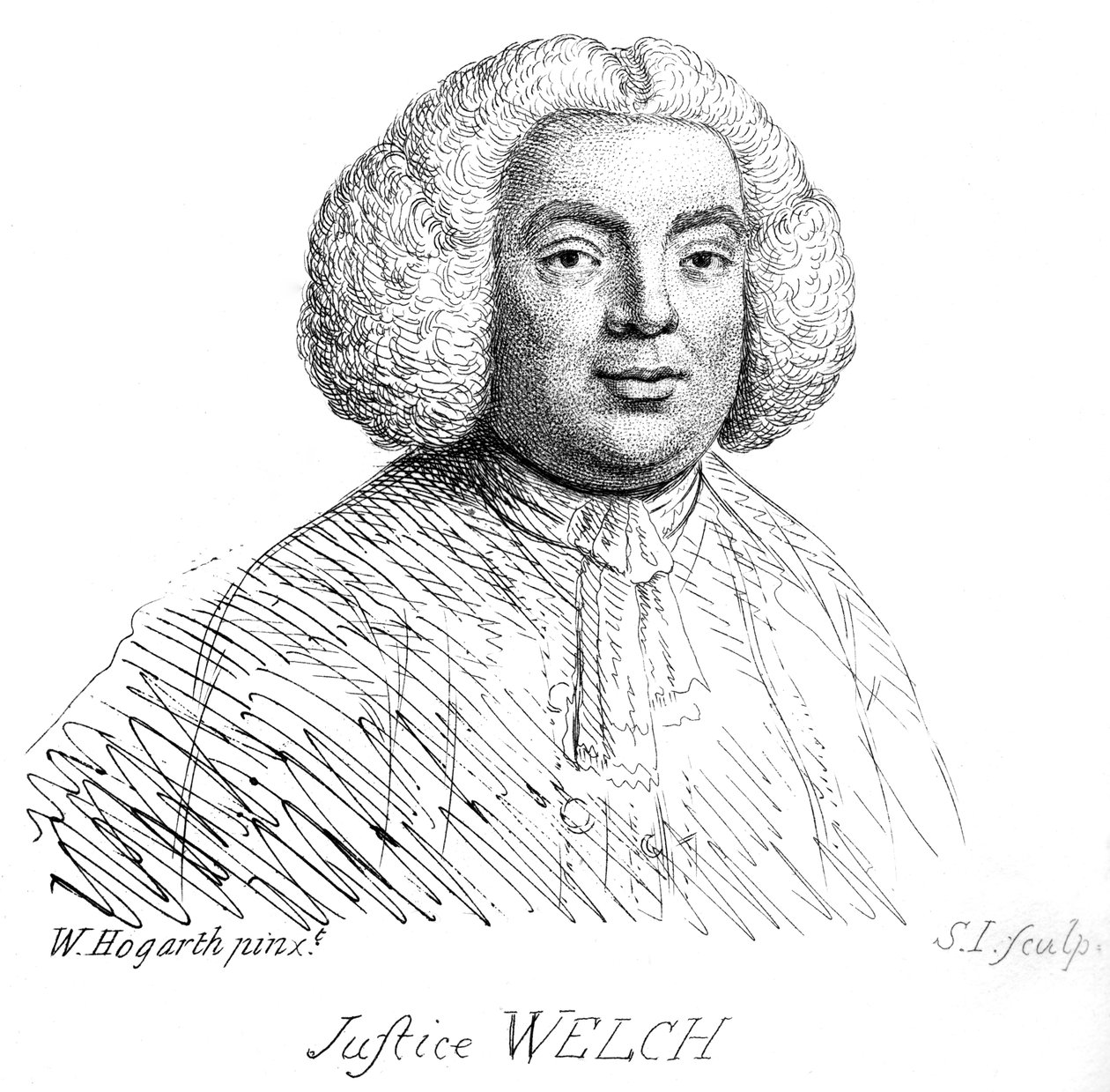 Justice Welch - porträtt av William Hogarth av William Hogarth