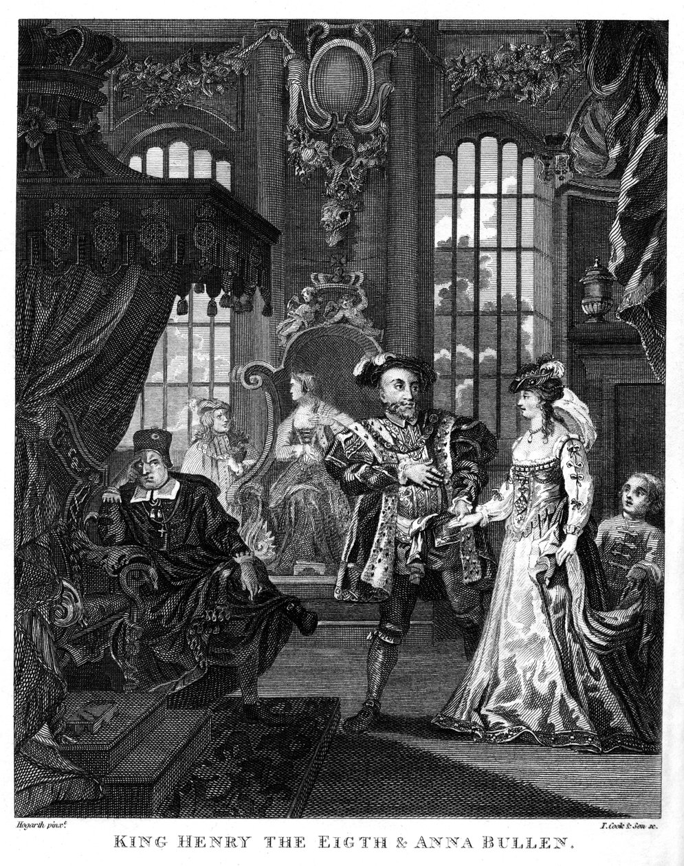 Kung Henry VIII och Anne Boleyn av William Hogarth av William Hogarth