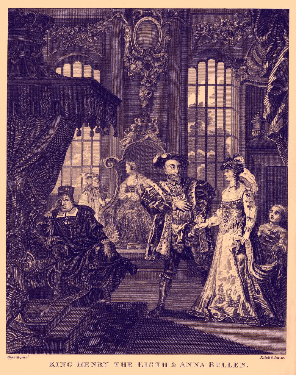 Kung Henry VIII och Anne Boleyn av William Hogarth av William Hogarth