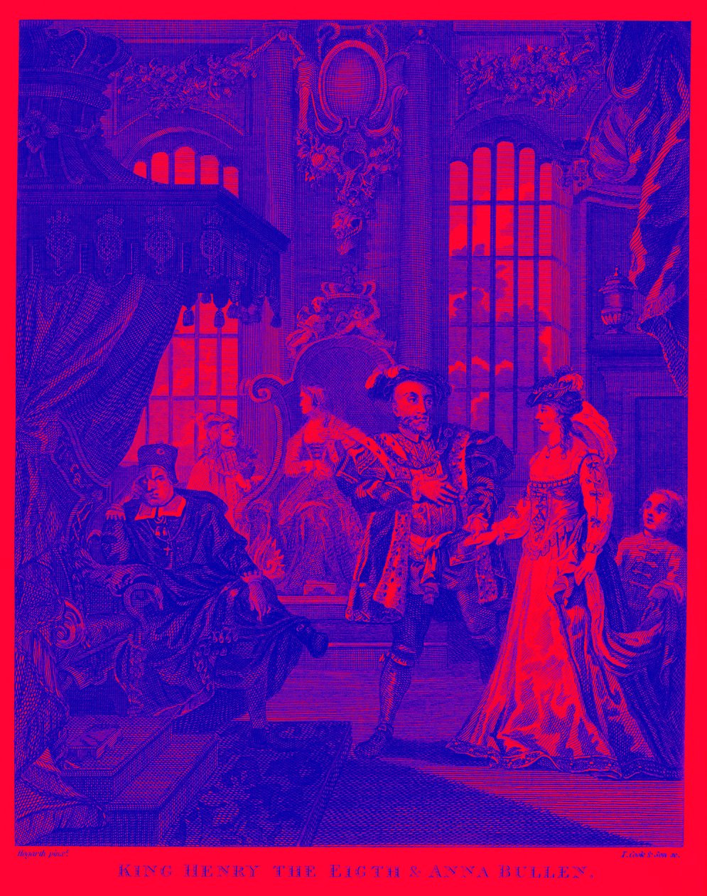 Kung Henry VIII och Anne Boleyn av William Hogarth av William Hogarth