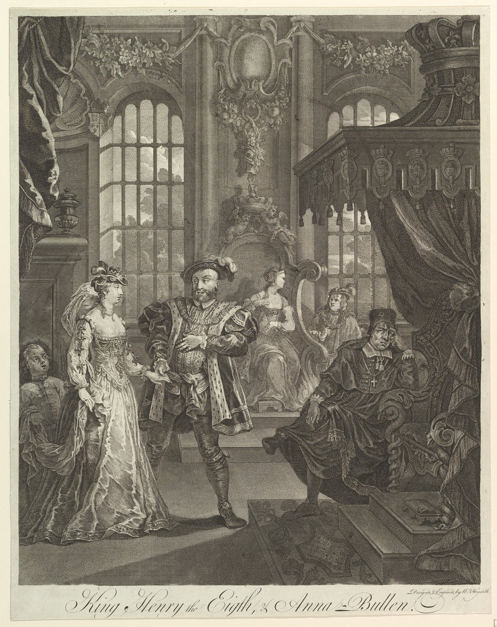 Kung Henrik den åttonde och Anna Bullen, ca. 1728. av William Hogarth