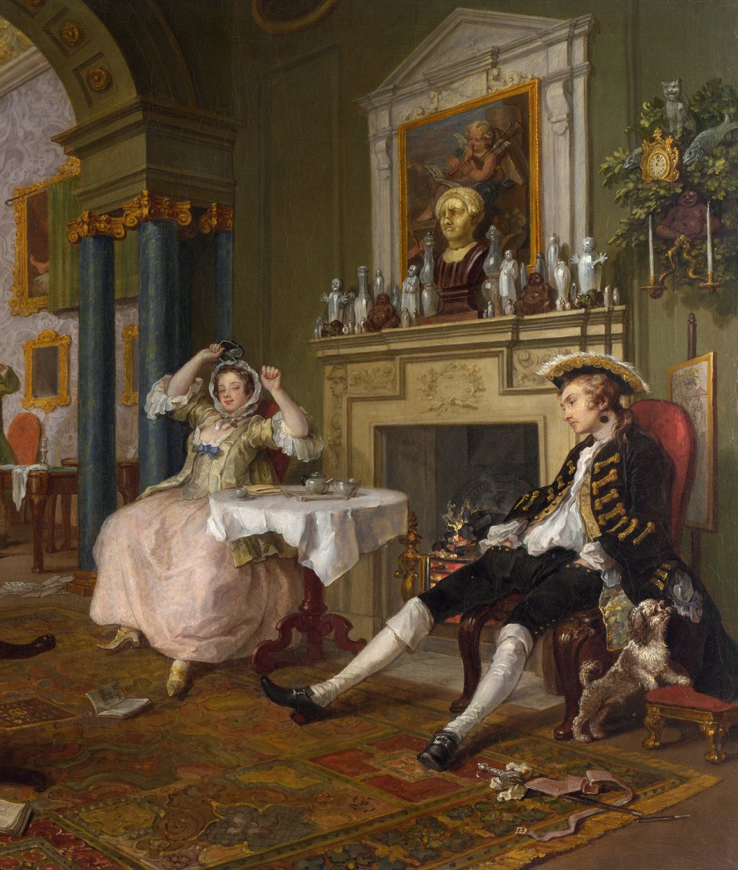 Marriage a la Mode:II- The Tete a Tete, ca 1743 (detalj från 4395) av William Hogarth