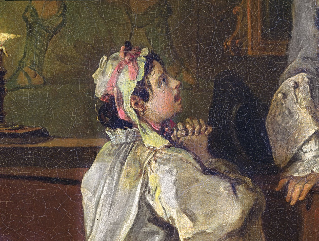 Marriage a la Mode:V, The Bagnio, c.1743 (olja av duk) (detalj från 182093) av William Hogarth