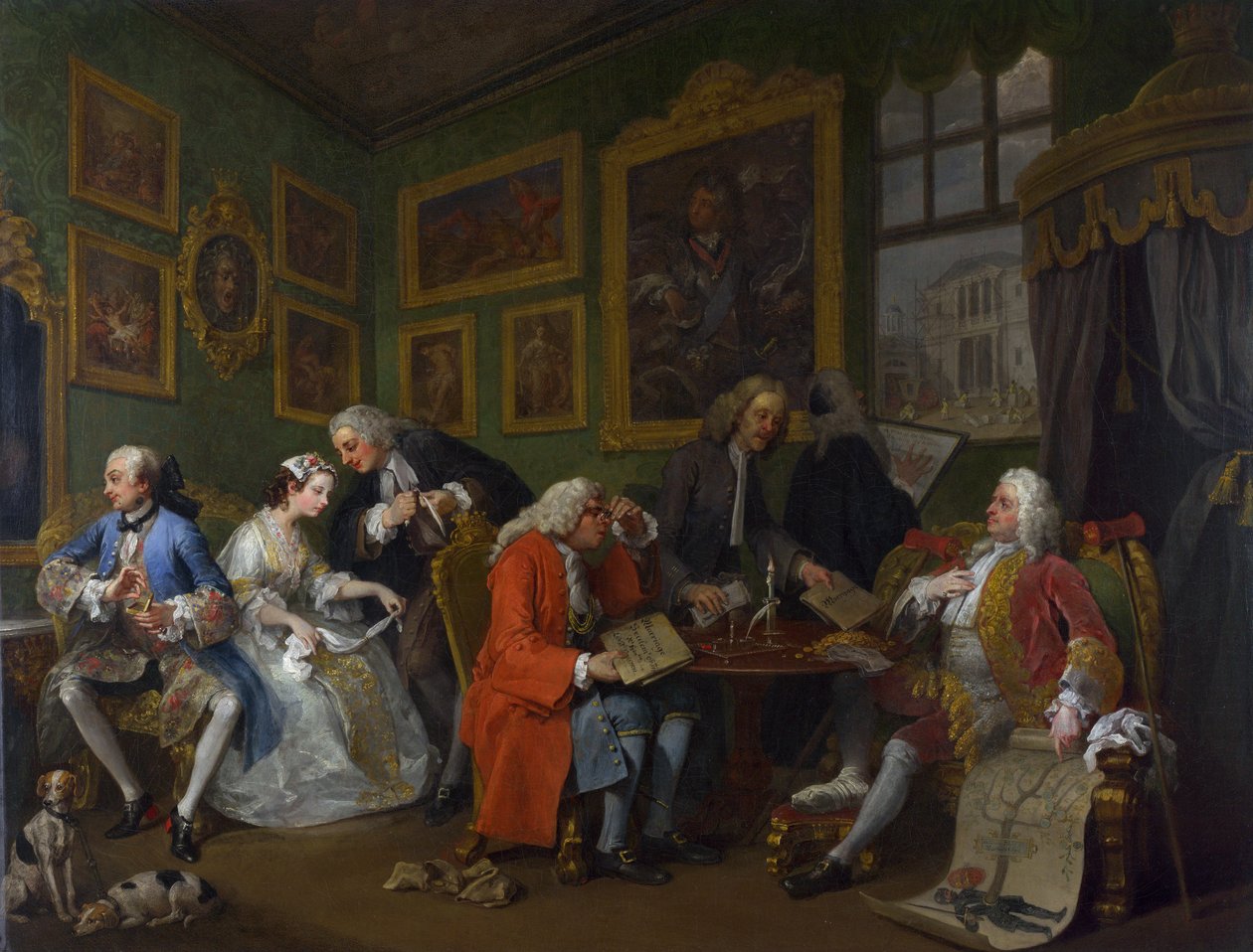 Äktenskap på modet: I - Äktenskapsförordet, ca 1743 av William Hogarth