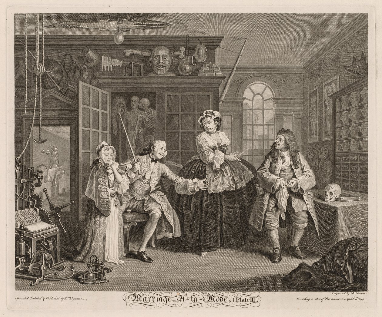 Marriage à la Mode: Scenen med kvacken av William Hogarth