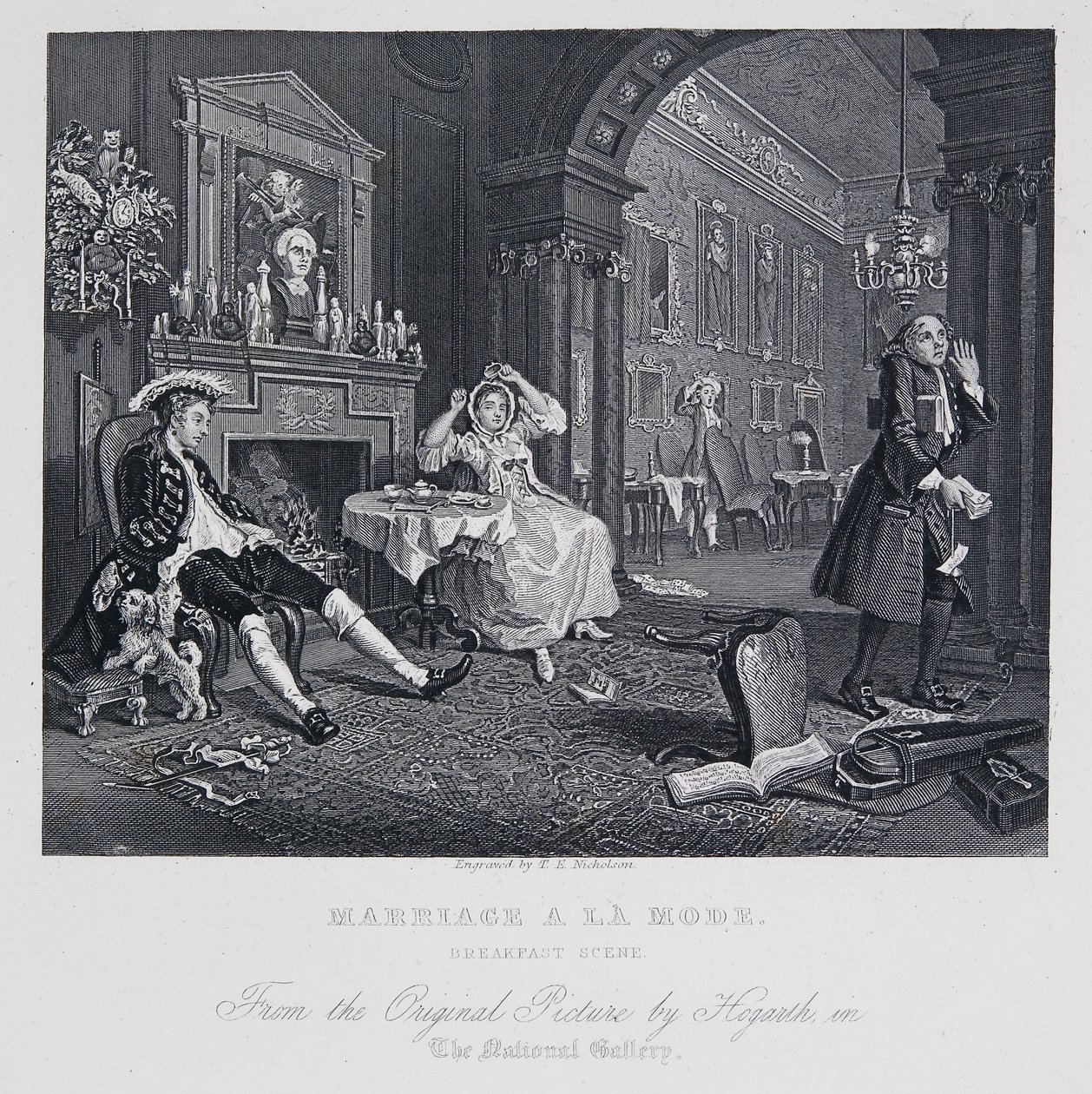 Äktenskap à la mode: Frukostscenen av William Hogarth
