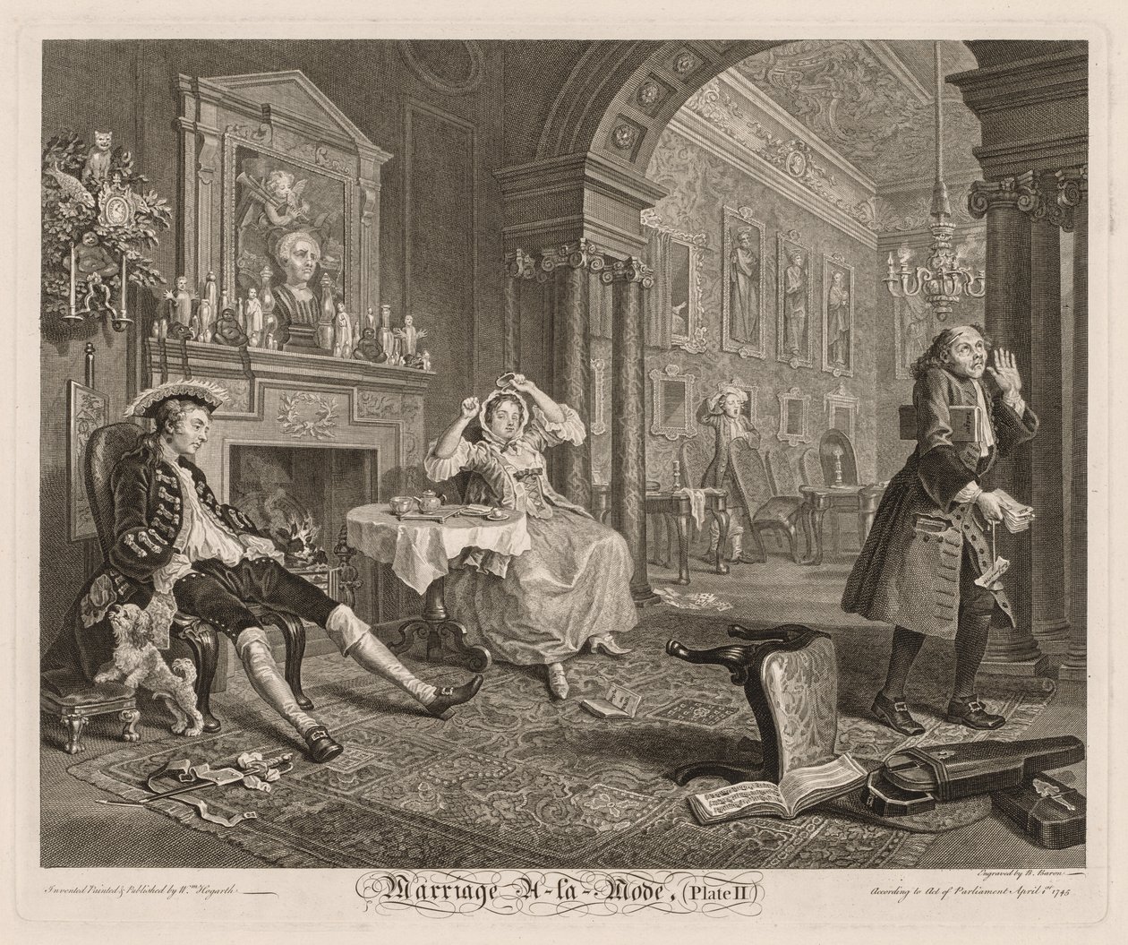 Fashionabla äktenskap: tavla II, 1745. av William Hogarth