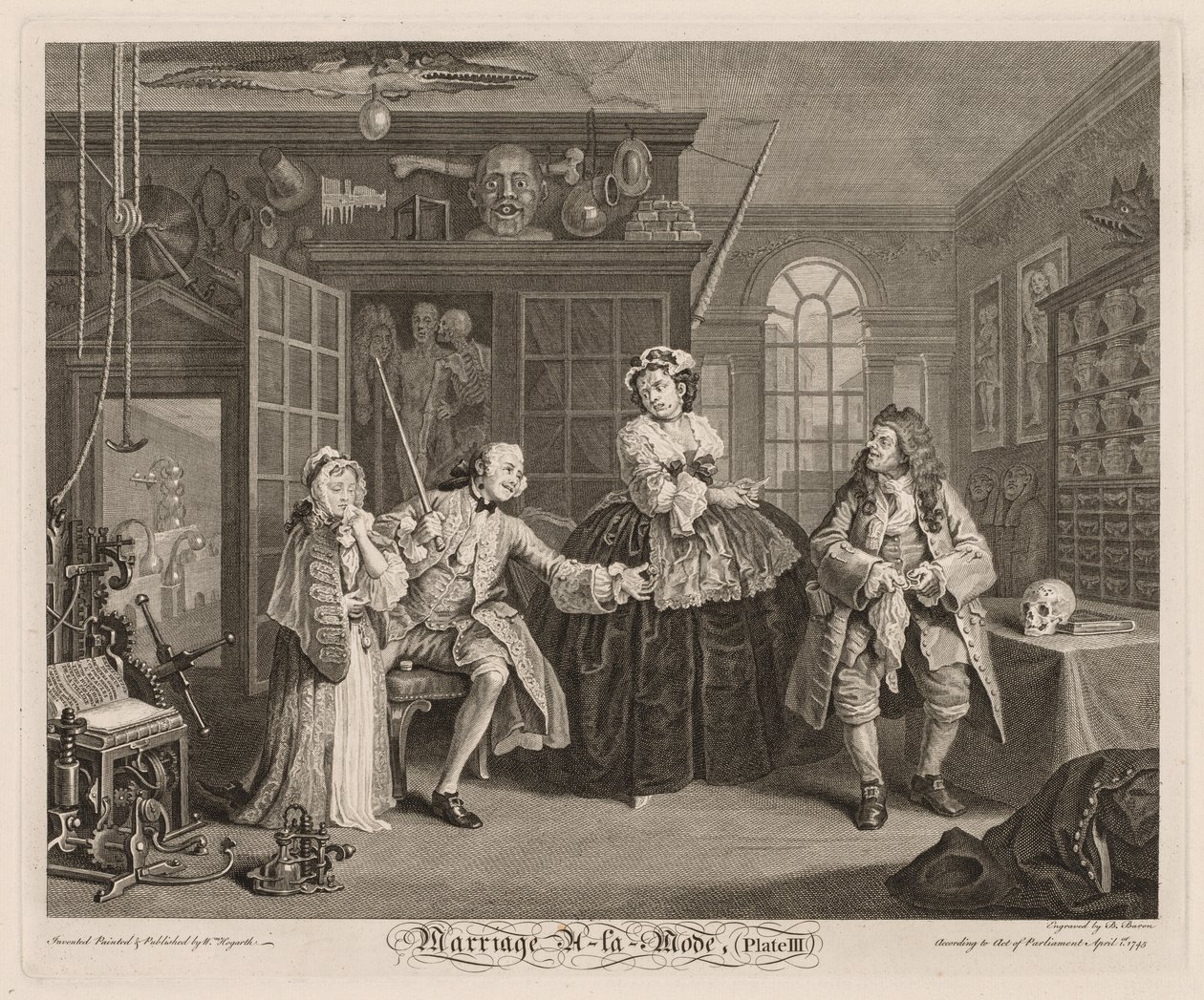 Marriage à la Mode: Scenen med kvacken av William Hogarth