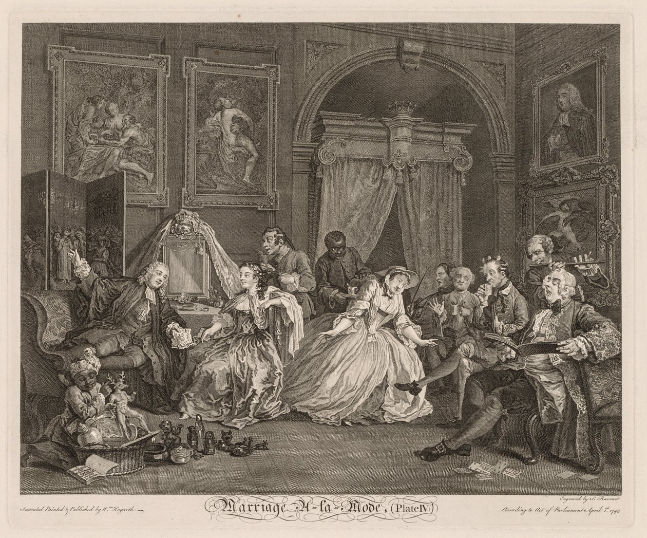 Fashionabla äktenskap: The Toilet Scene, 1745. av William Hogarth