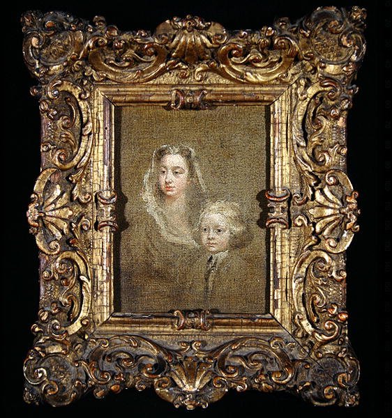 Mary Edwards Hamilton och hennes son, Gerard Anne (olja på duk) av William Hogarth