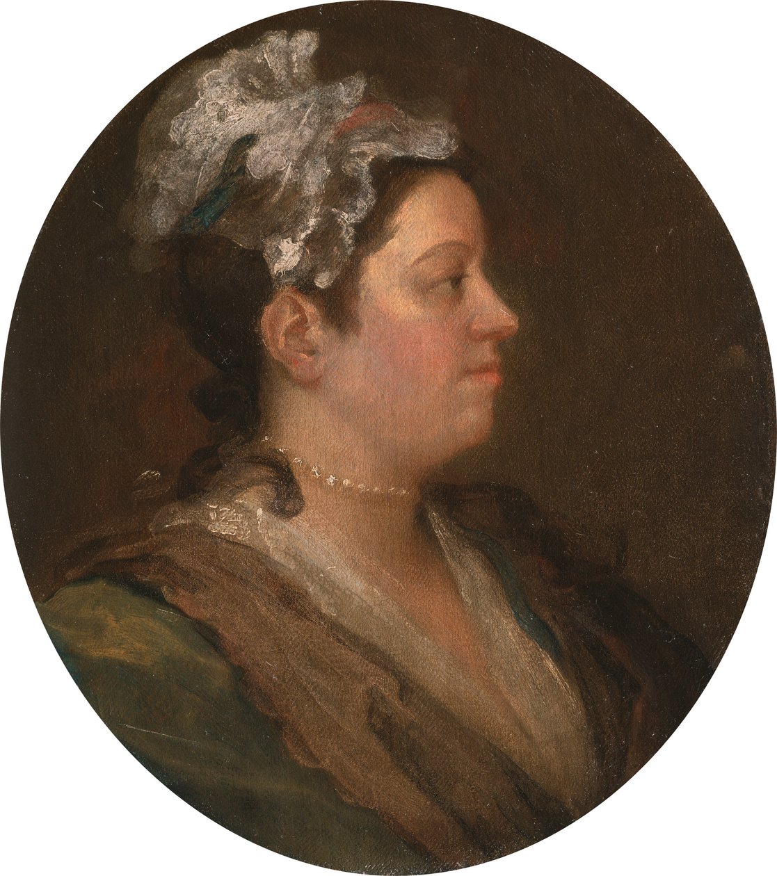 Mary Hogarth (1699-1741), ca 1740 (för-konversation) (se 174877) av William Hogarth