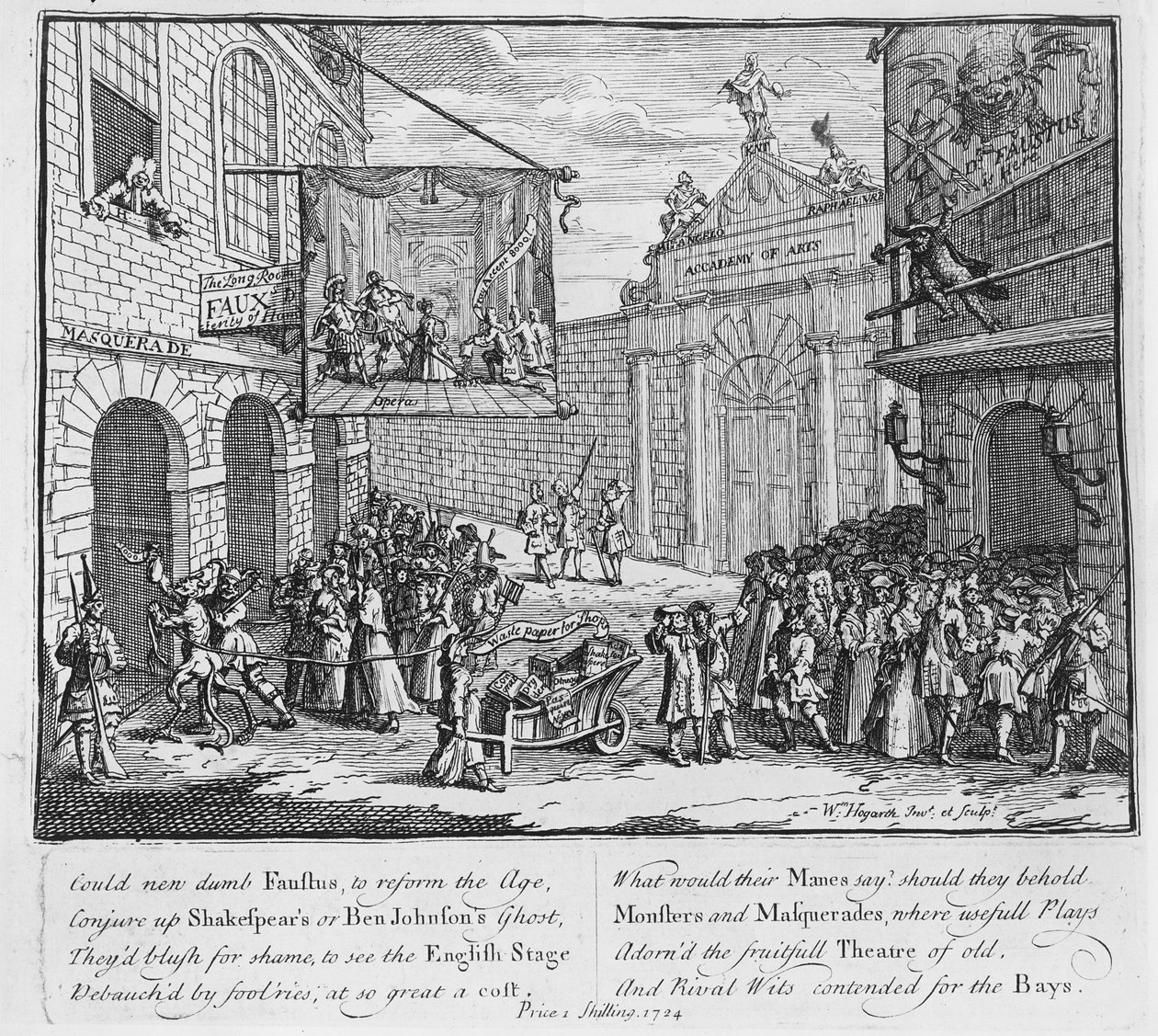 Maskerader och operor, Burlington Gate, 1724 av William Hogarth