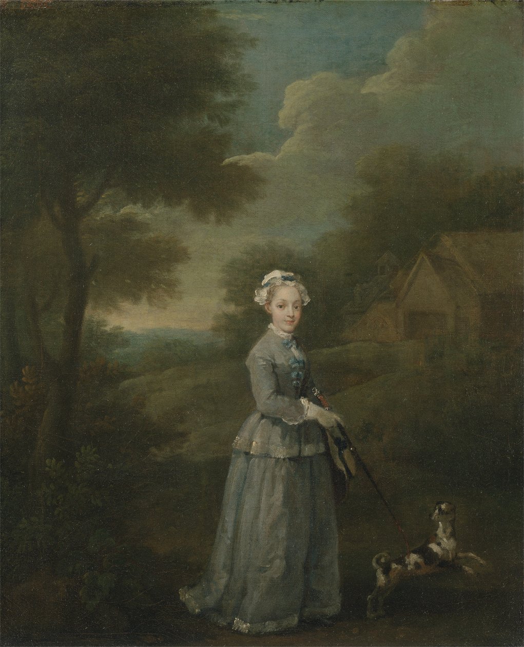 Miss Wood with her Dog, c.1730 (olja på duk) av William Hogarth