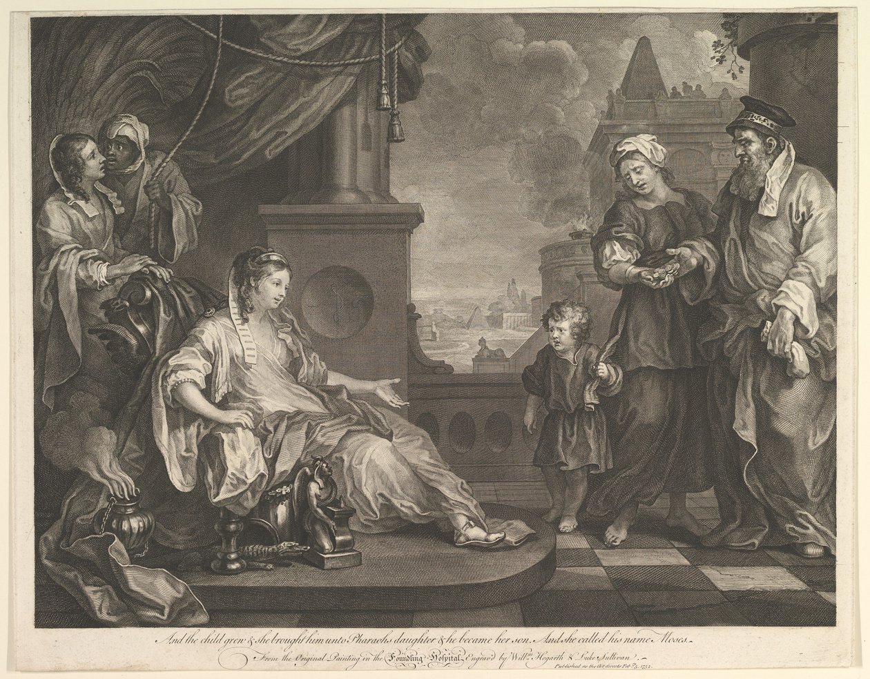 Moses fördes till faraos dotter den 5 februari 1752. av William Hogarth